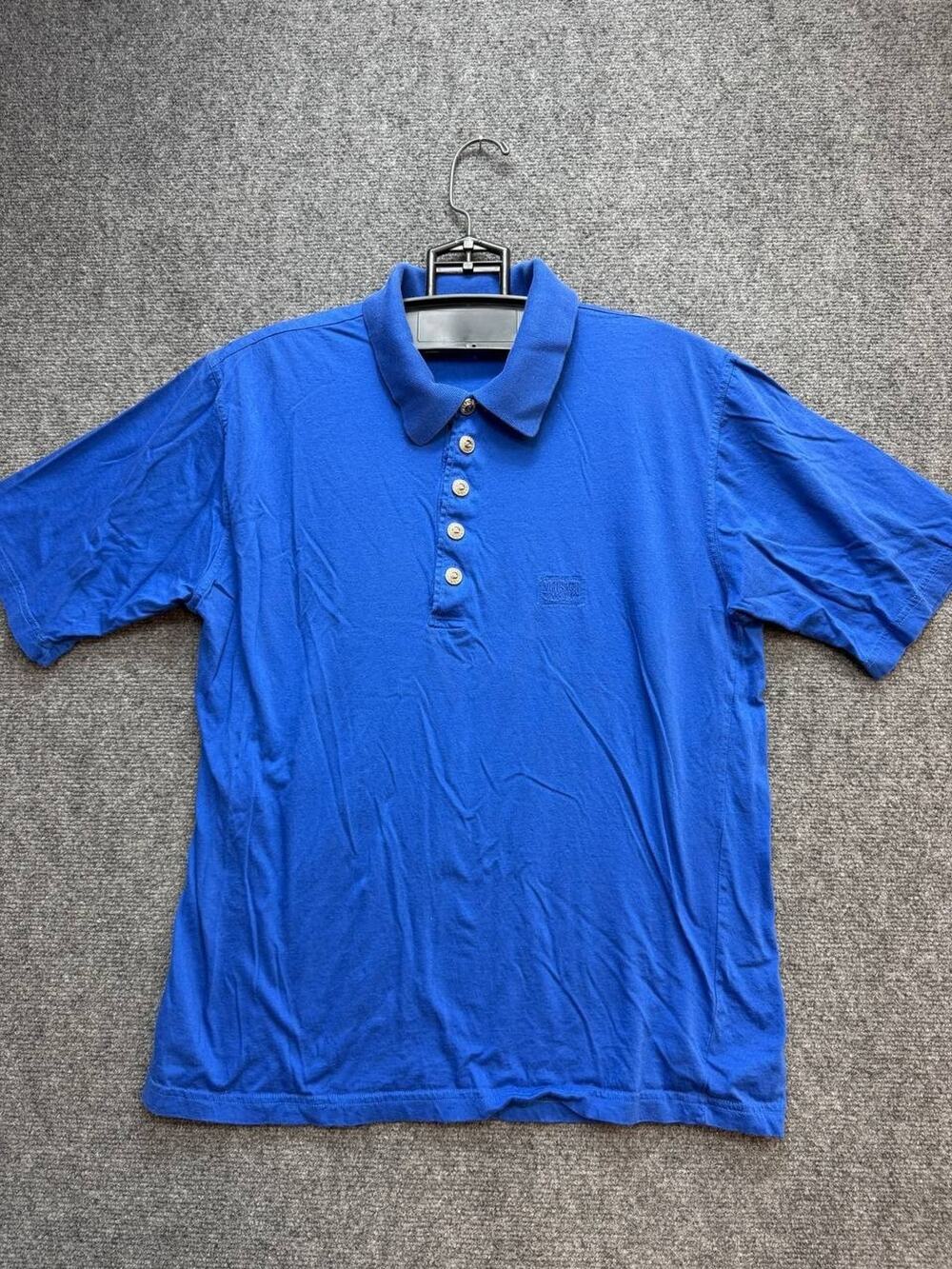 Versace Classic V2 Men’s S Blue Polo Shirt Made In Italy 100% Cotton